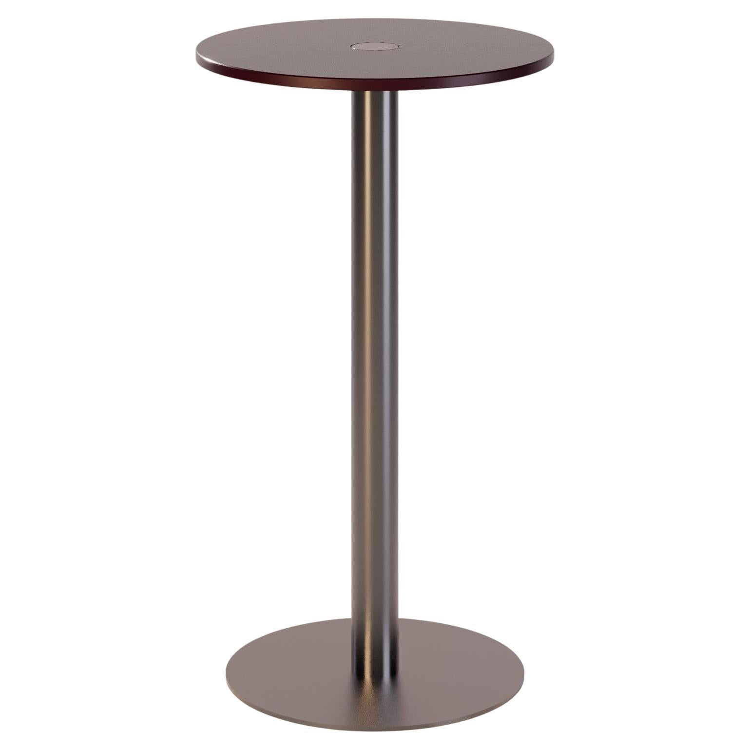Elegante Mesa Redonda de Bar para Exterior con Detalles Metálicos