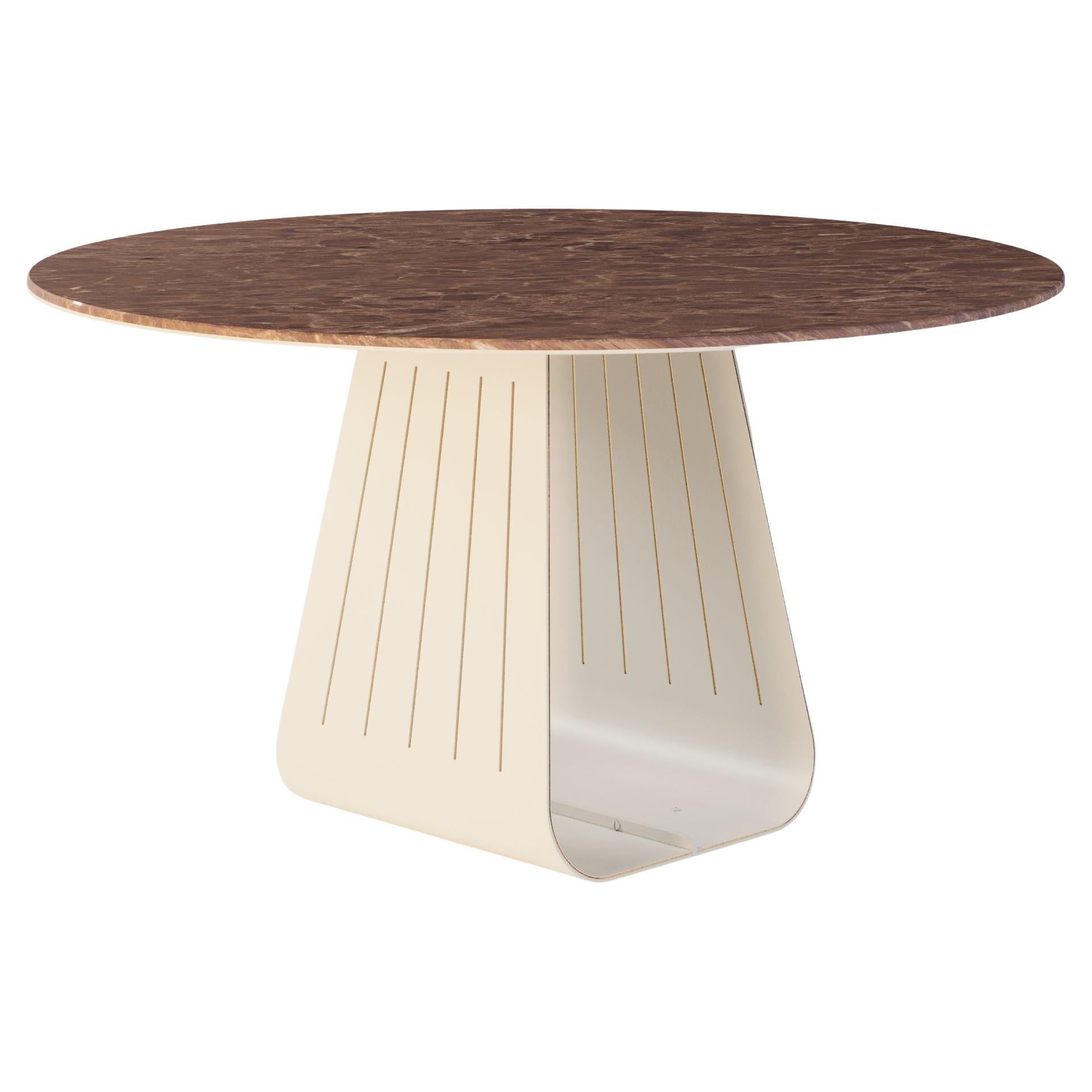 Mesa de comedor redonda de exterior con tapa de mármol en venta
