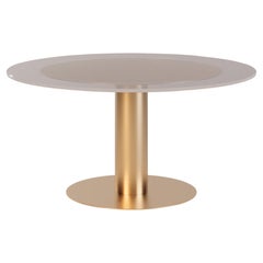 Outdoor Round Dining Table with Metallic Structure and Acrylic Top
