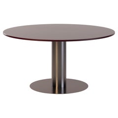 Table de salle à manger ronde d'extérieur avec finition en acier inoxydable