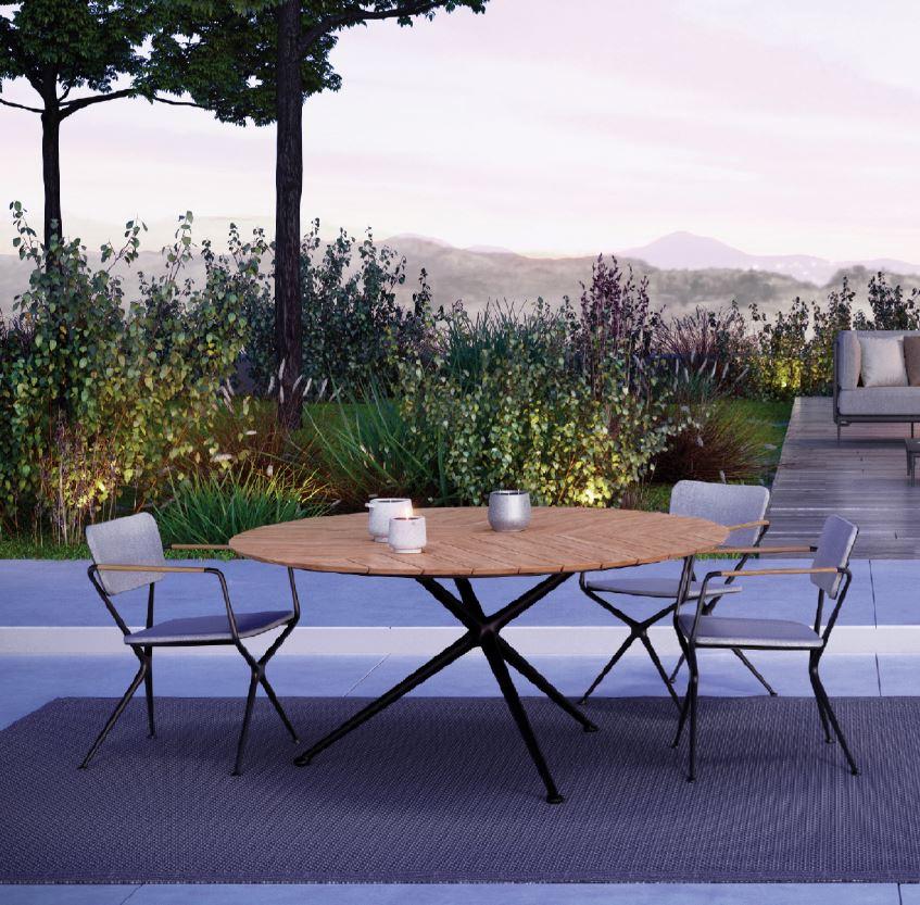 Modern Outdoor Royal Botania Exes Dining Chair designed by Kris Van Puyvelde For Sale