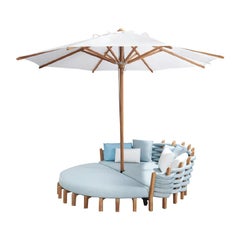 Used Outdoor Royal Botania Lotus Round Daybed with Umbrella