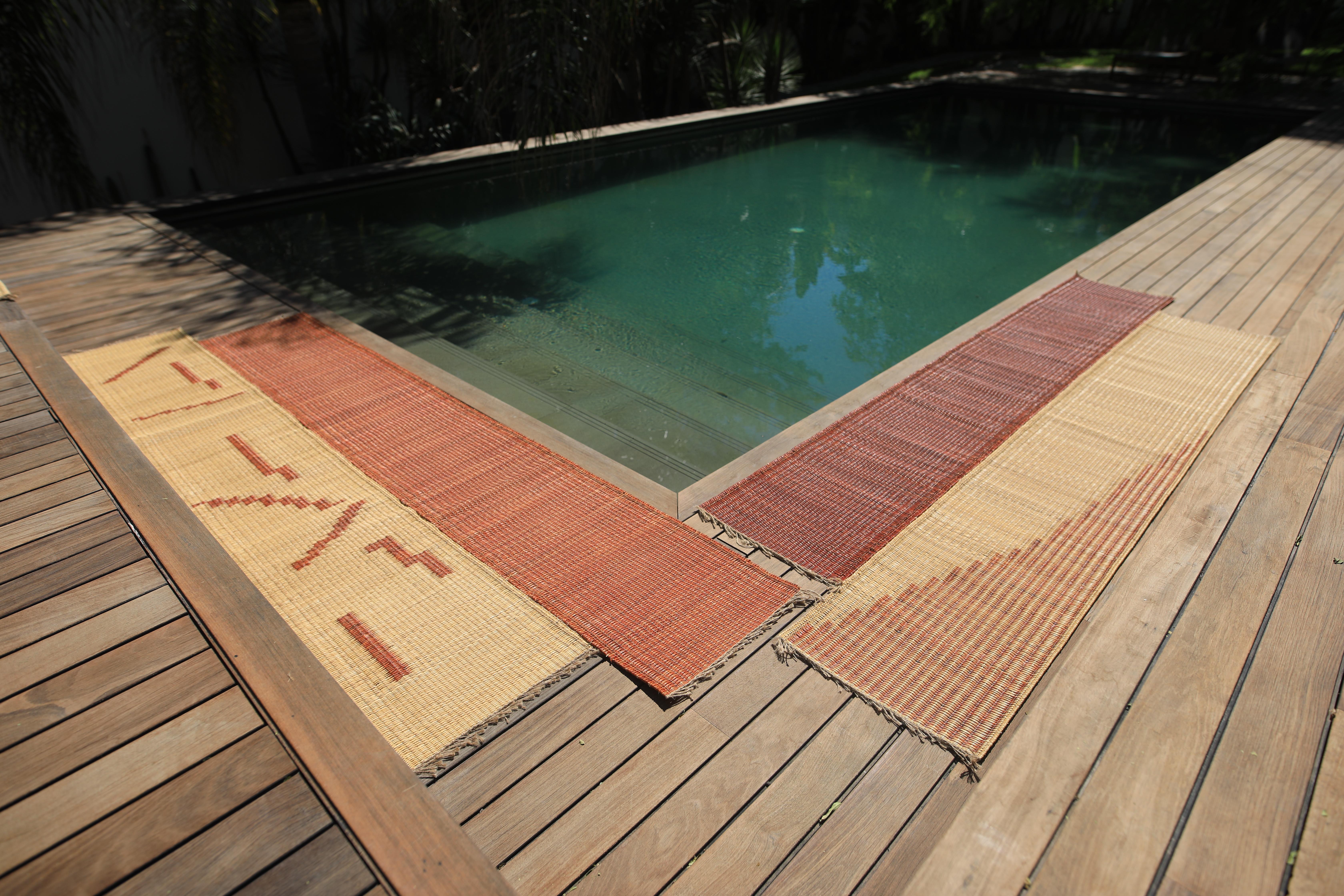 Outdoor Runner Rug in Natural Fiber for Modern Home Decor l La Fibre Artisanale For Sale 3