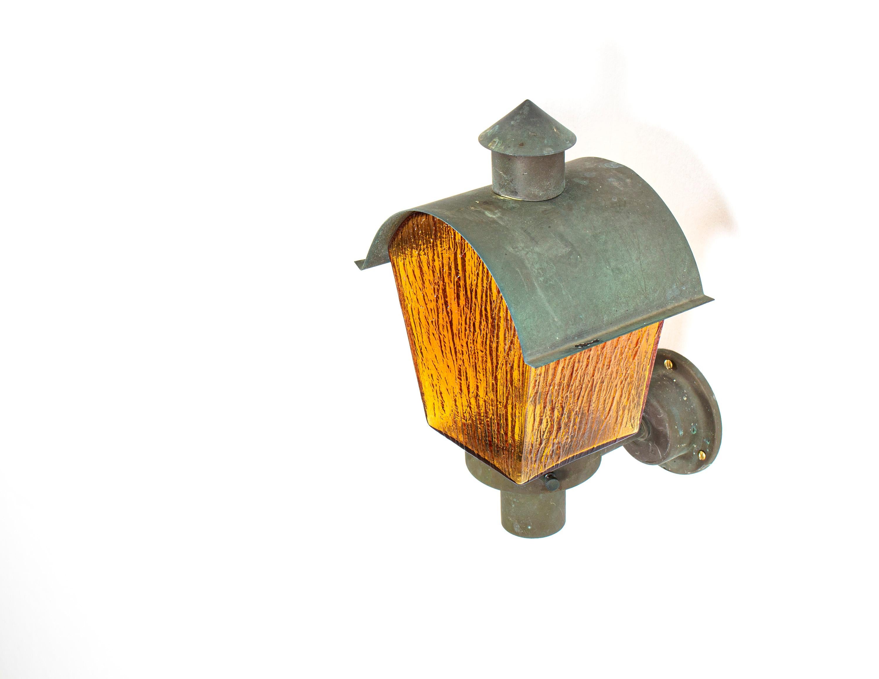 Outdoor Scandinavian Wall Light in Copper, 1960s In Good Condition For Sale In Oslo, NO