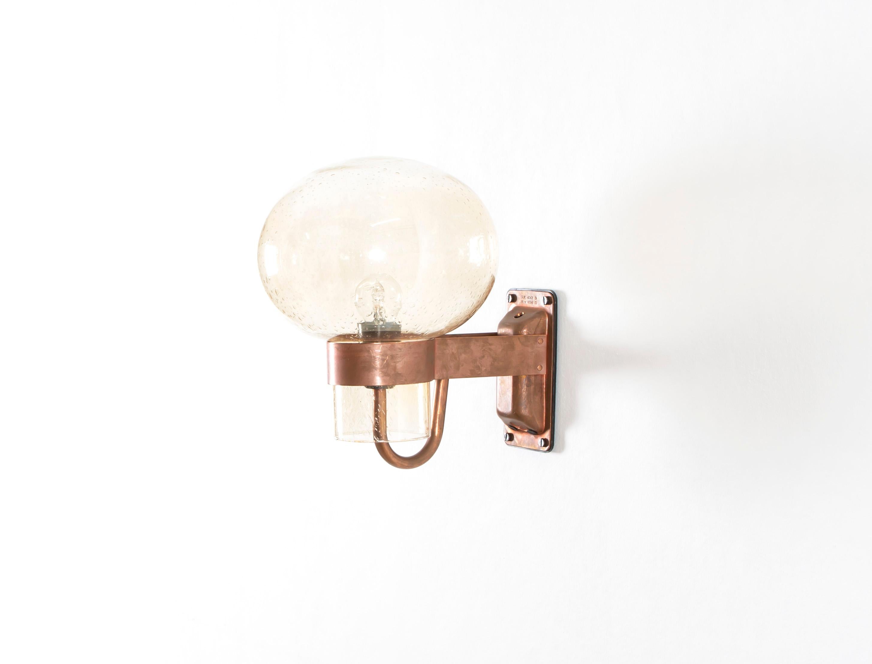 Mid-Century Modern Outdoor Scandinavian Wall Light in Copper, Norway, 1960s