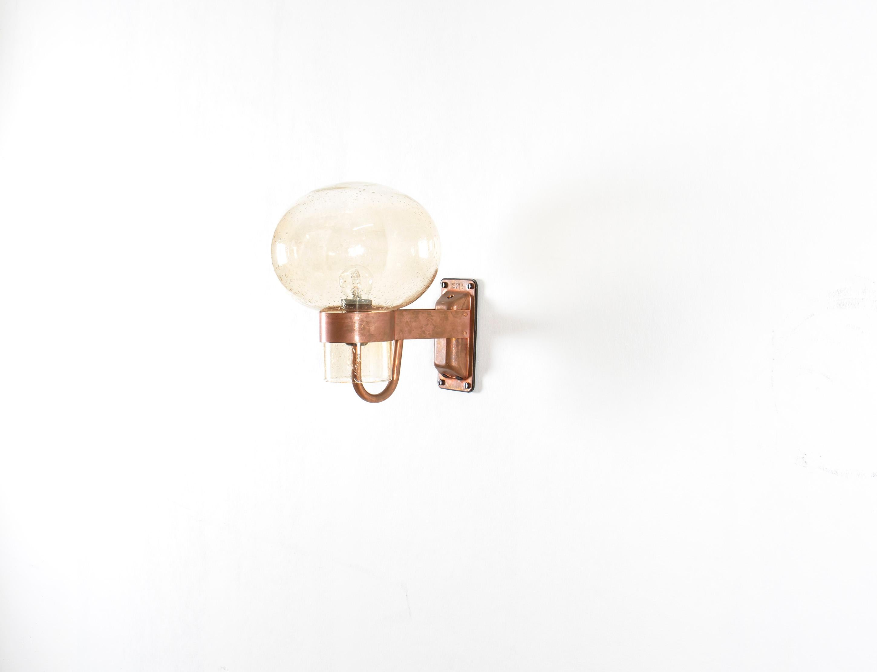 Outdoor Scandinavian Wall Light in Copper, Norway, 1960s In Good Condition In Oslo, NO