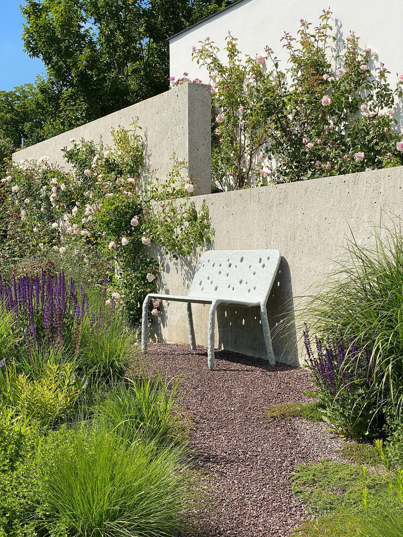 Outdoor Sculpted Contemporary Bench by FAINA 6