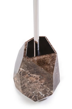 All-Weather Outdoor Side Table with Emperador Marble