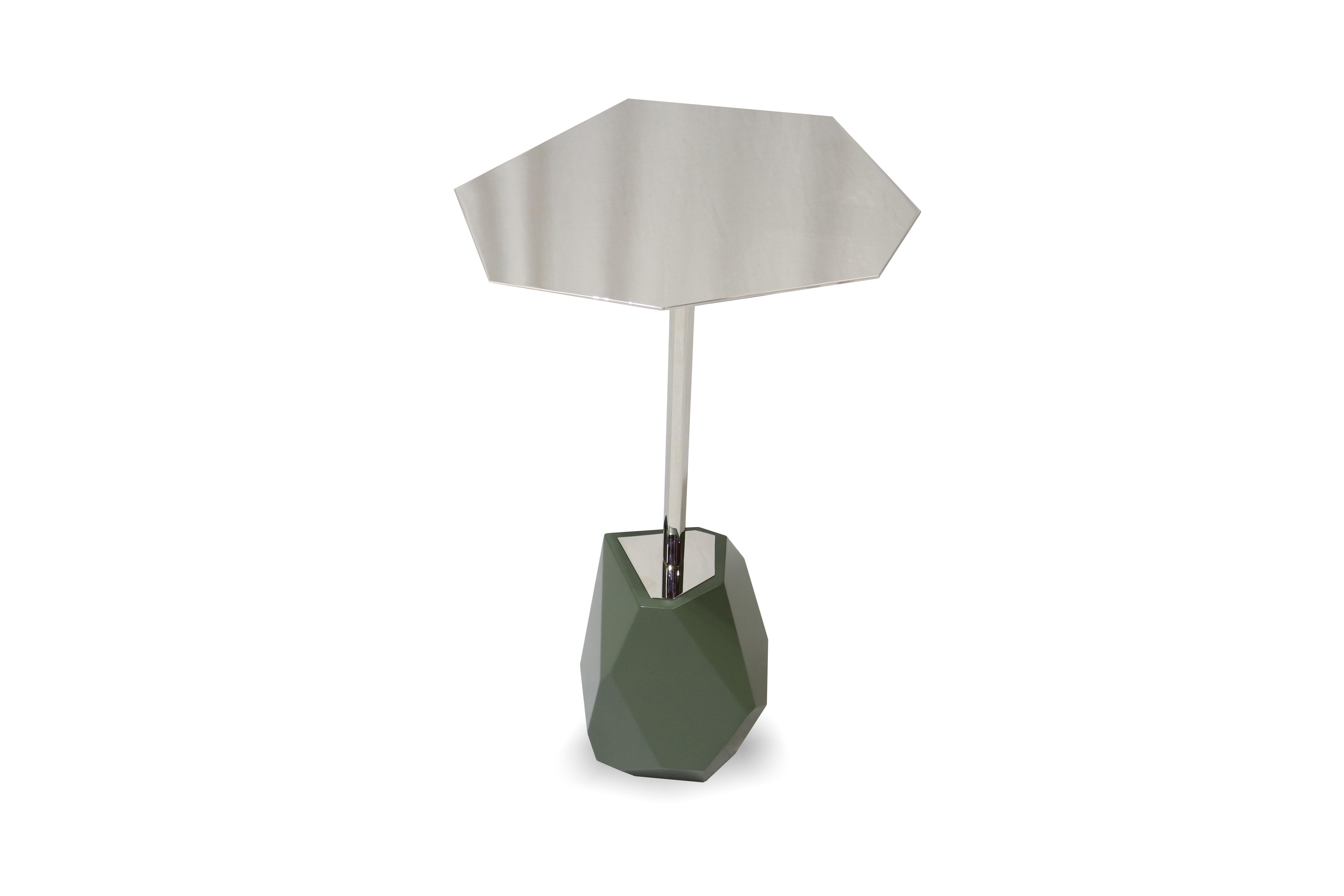 Modern Outdoor Side Table in Stainless Steel and Fiberglass For Sale