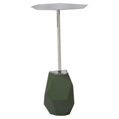 Outdoor Side Table in Stainless Steel and Fiberglass