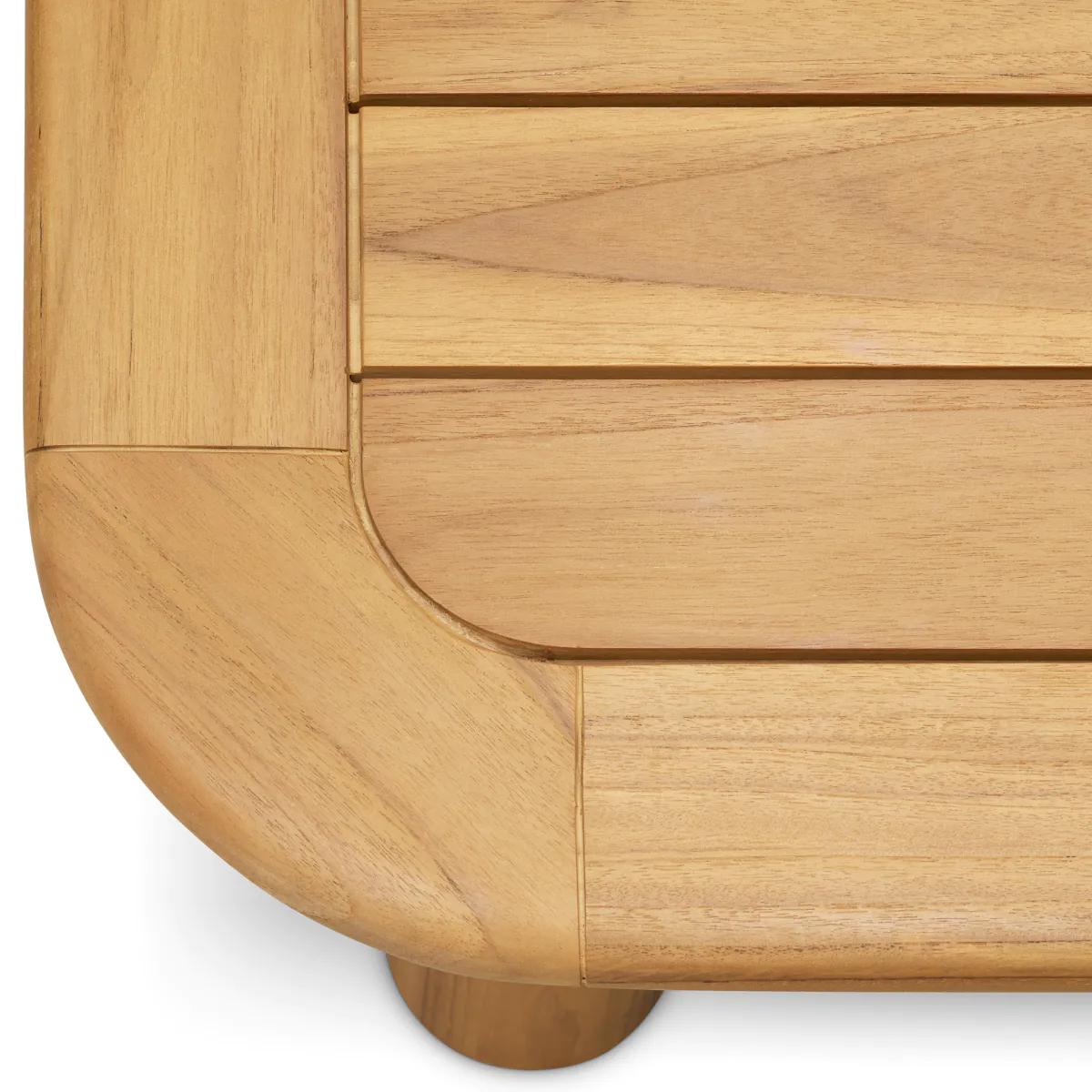 Wood Outdoor Side Table – Natural Teak For Sale