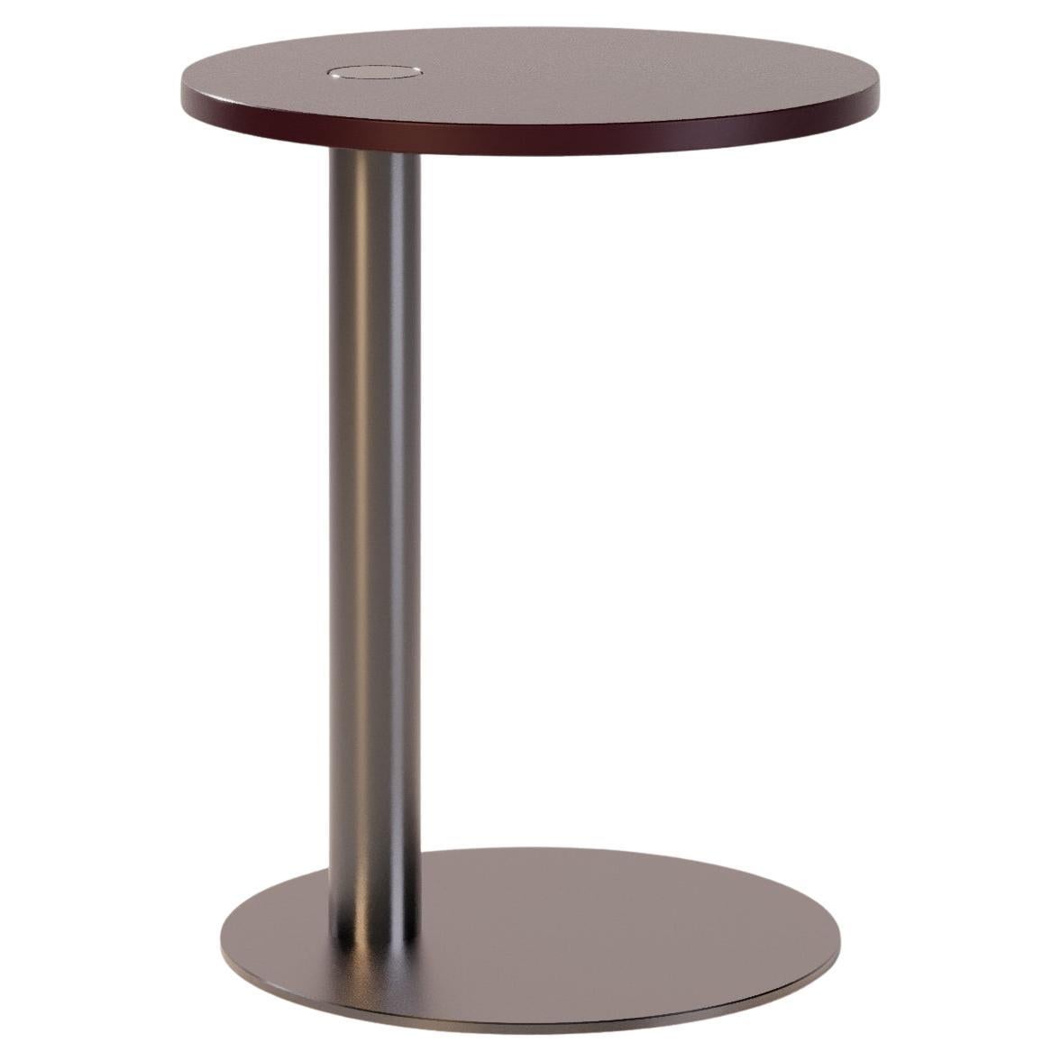 Table d'extérieur élégante en acier inoxydable bordeaux