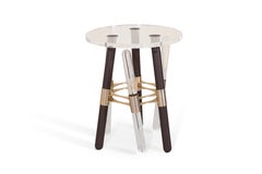 Outdoor Side Table with Gold Plated Details