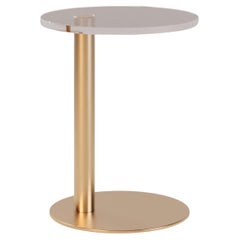 Mesa auxiliar de lujo para exterior con tapa de mármol