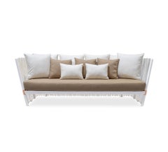 Long-Lasting Patio Sofa with Clear Copper Acrylic and Protective Steel Frame