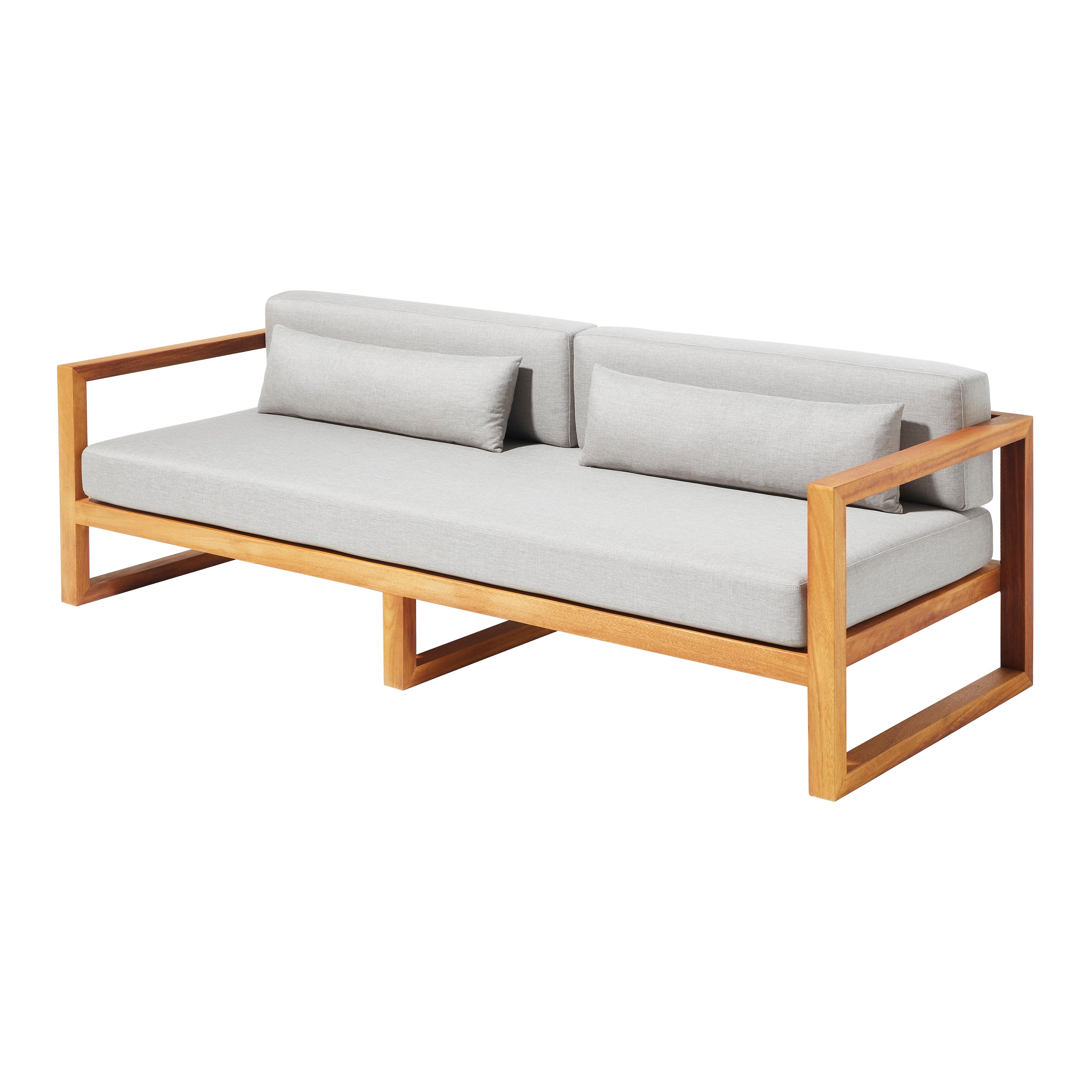 Outdoor Sofa in Solid Iroko Gray Water- Repellent Fabric by CDW - GUSTO