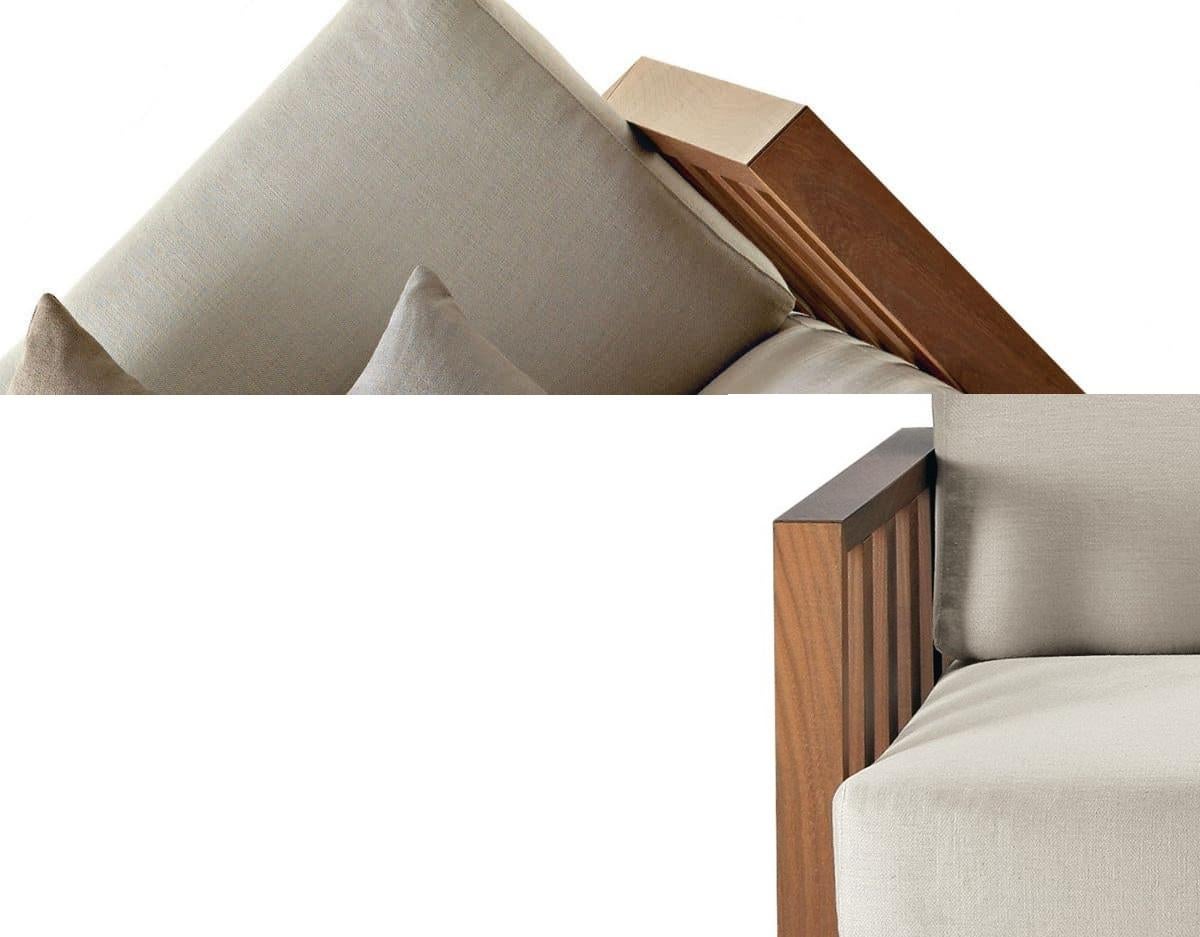 Sofá de exterior hecho a medida en madera maciza, acabado moka en Nuevo estado para la venta en NEW YORK, NY