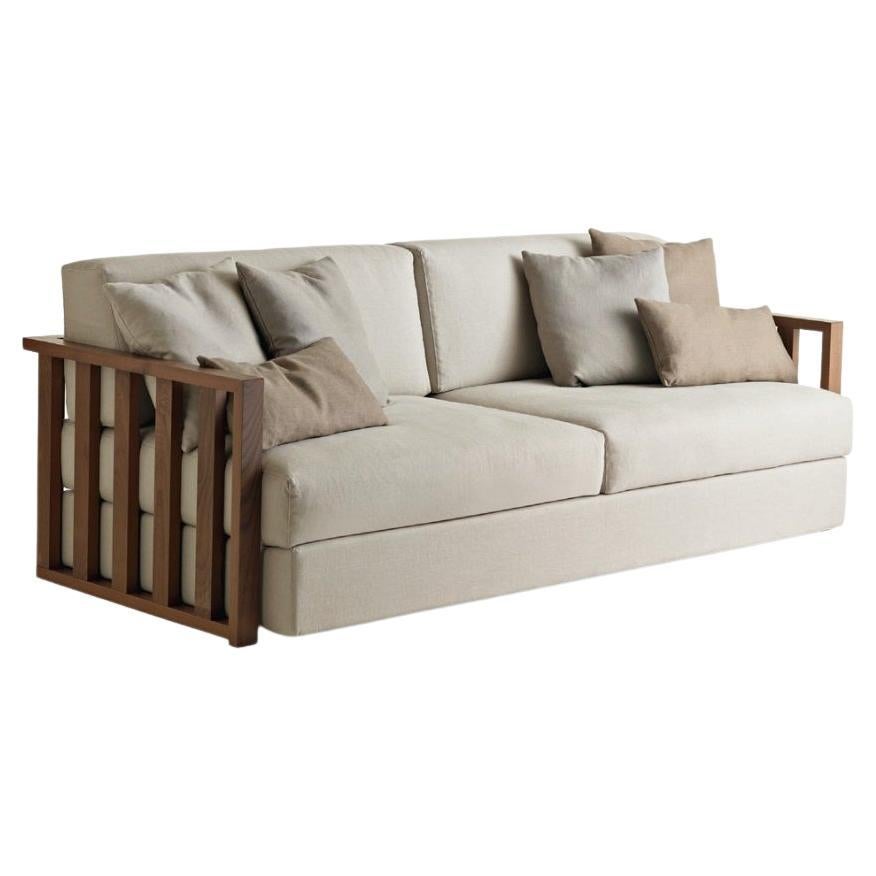 Outdoor Sofa Made to Order in Solid Wood, Moka Finish