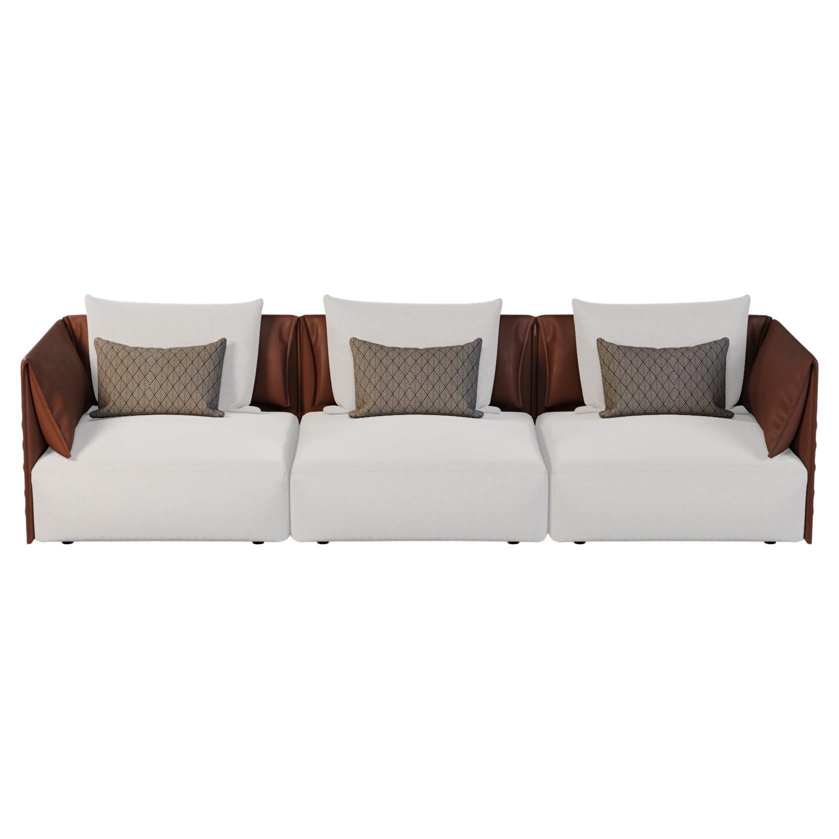 Chic Modular Exterior Couch with Premium Outdoor Leather