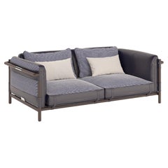 Outdoor Sofa with Leather Straps and Waterproof Fabrics