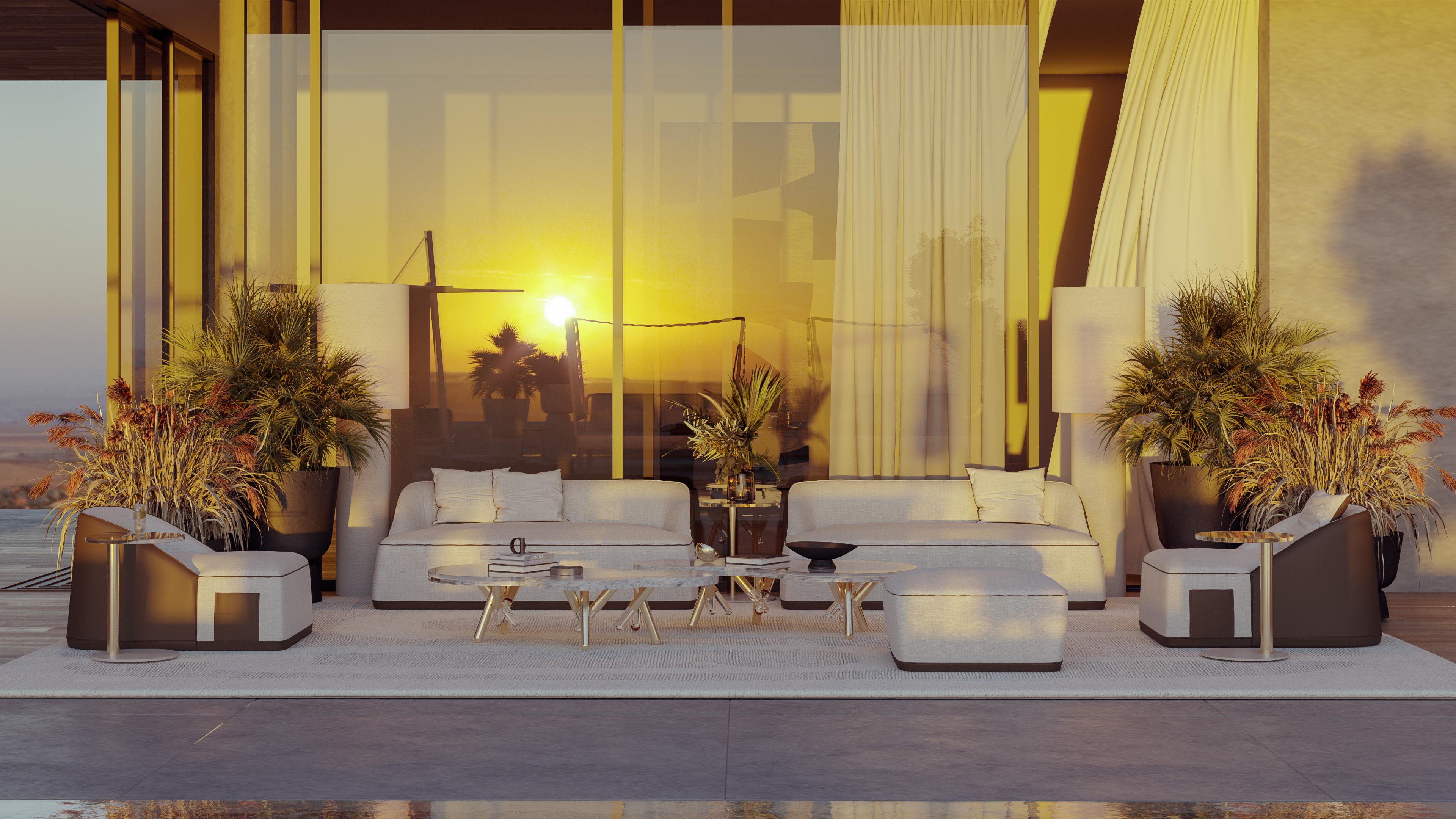 Outdoor-Sofa mit wetterfester schwarzer Polsterung ONLY aus Schaumstoff (Moderne) im Angebot