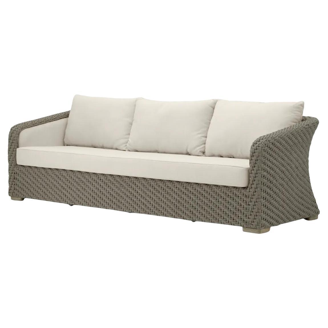 Canapé d'extérieur, rotin synthétique tissé, Sand Violet. en vente