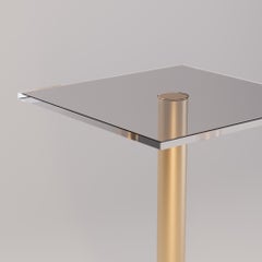 Table de bar Dawn Square avec structure Seel haut de gamme pour l'extérieur et plateau en marbre