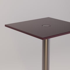 Table de bar carrée d'extérieur en acier inoxydable