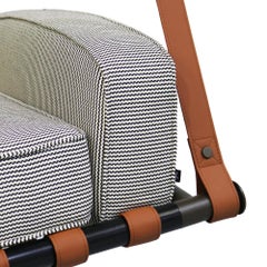 Patio Hanging Chair with Stainless Steel Frame and Patterned Upholstery