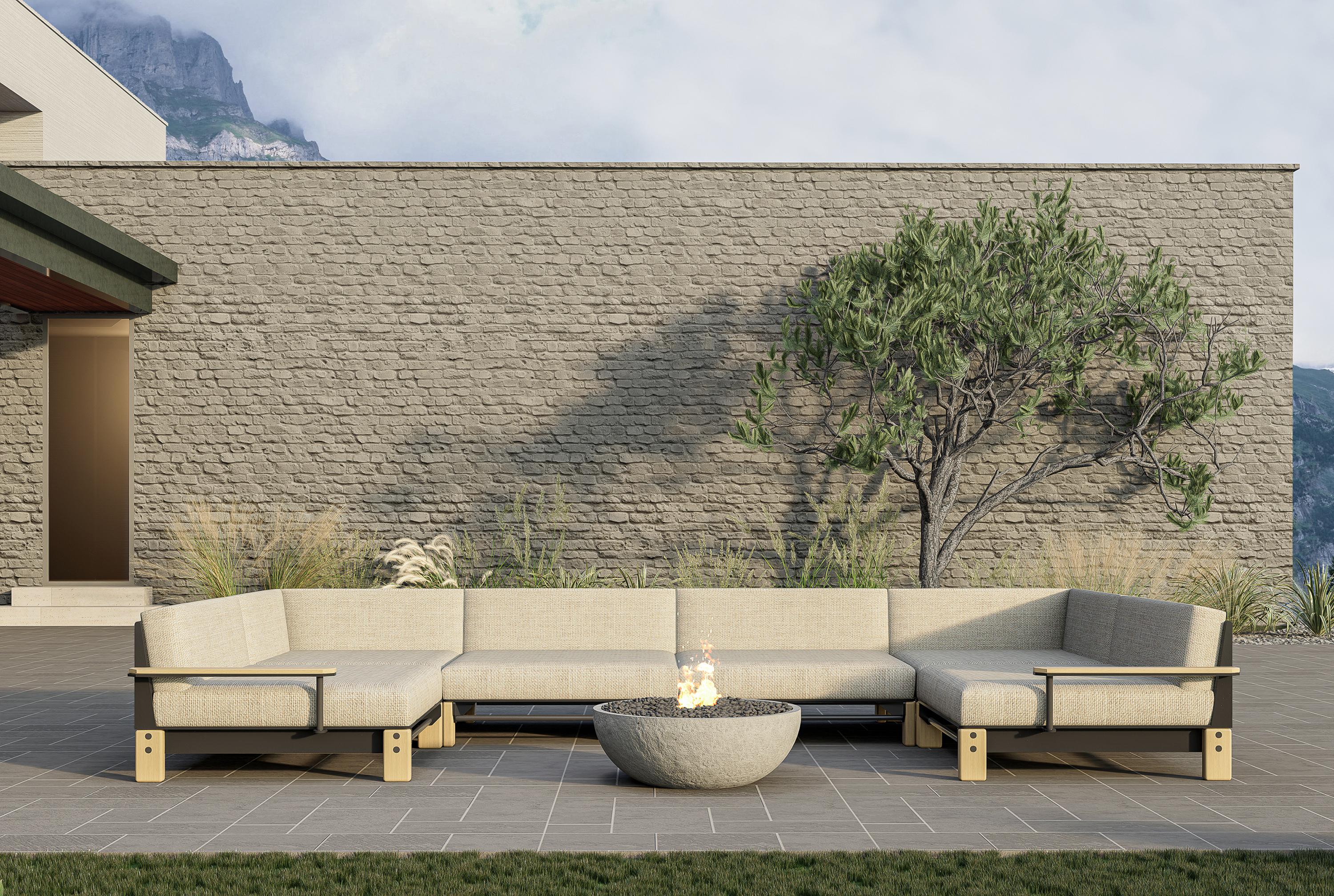 Modern Outdoor Lounge Sectional 0:1, Left Corner Section For Sale