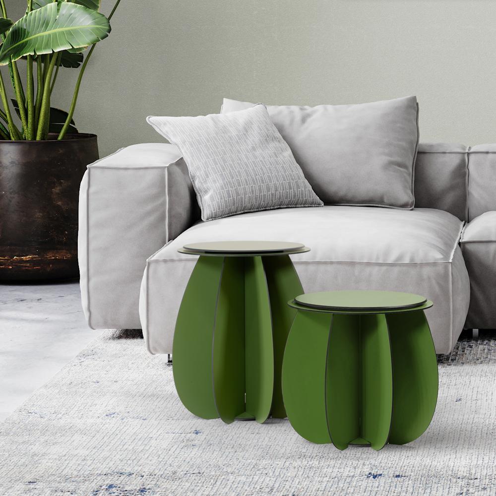 French Outdoor Stool - Green CHOLLA H34 cm For Sale