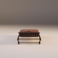 Outdoor Sunbed with Iroko Structure and Waterproof Fabric