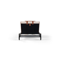 Lettino da esterno in pelle resistente per esterni