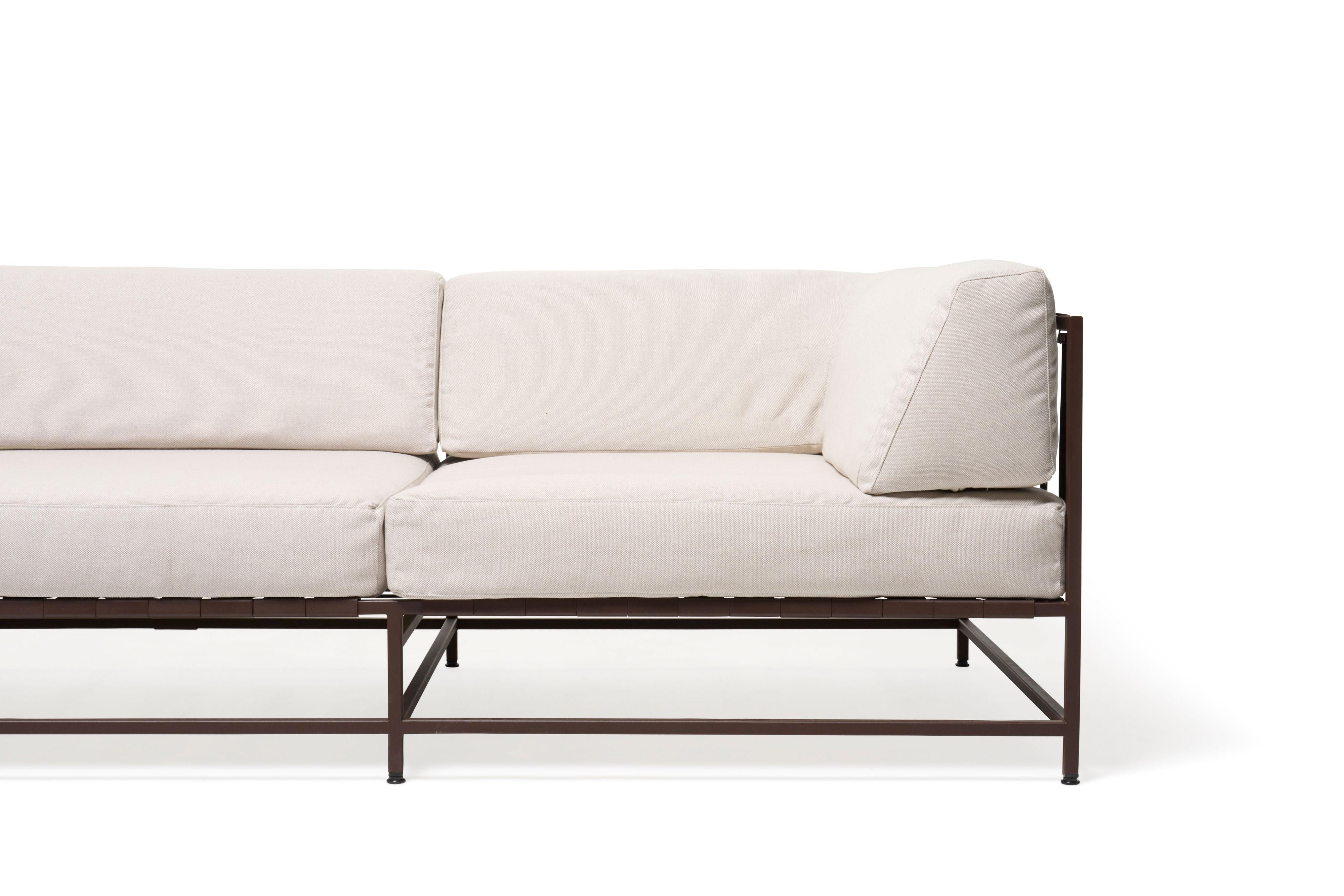 Sunbrella-Sofa für draußen, cremefarben & marmoriert, rostfarben (amerikanisch) im Angebot
