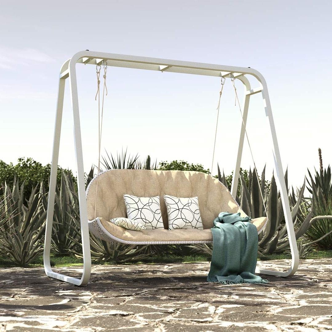 Asian Outdoor Swing Sofa with Rope Detailing  For Sale