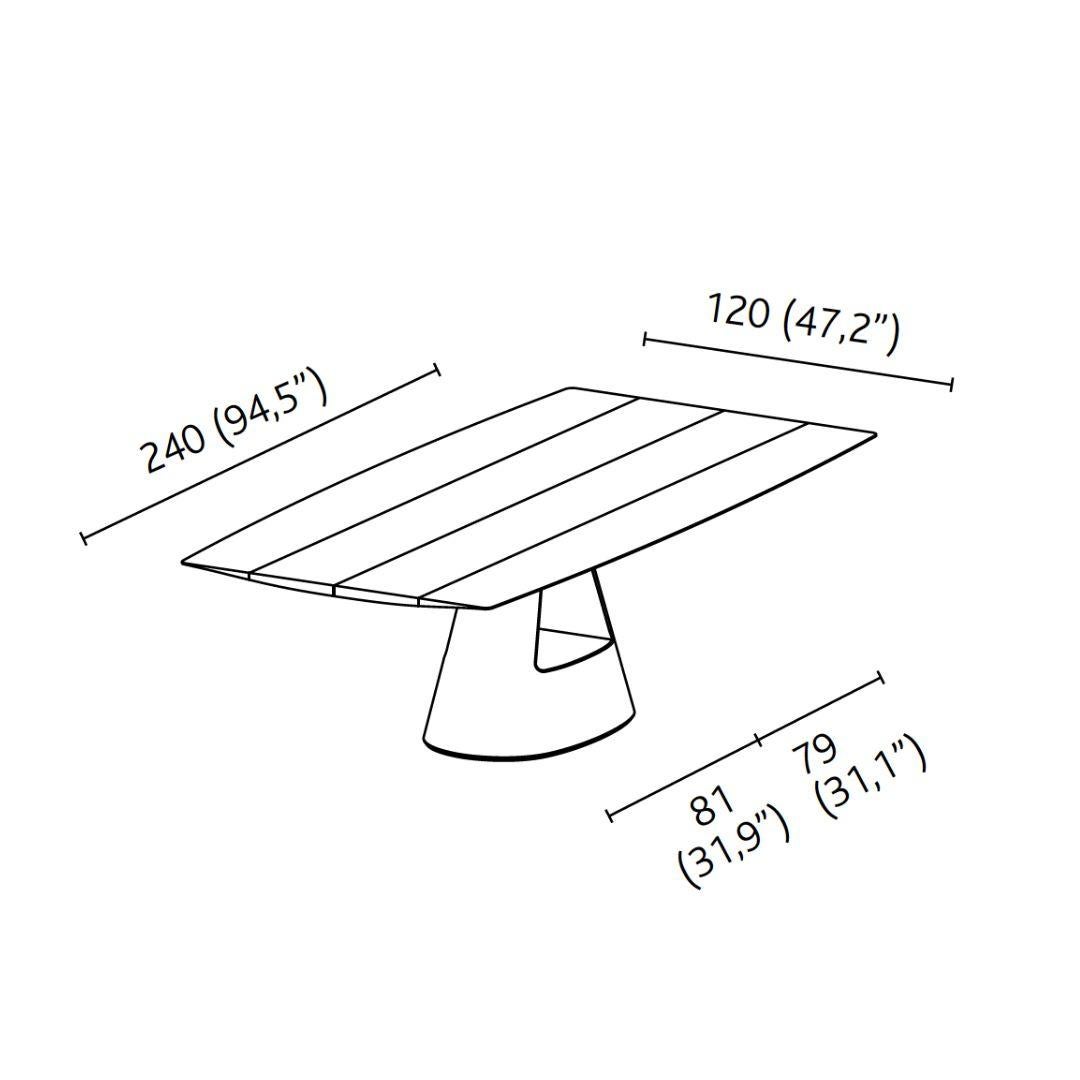 Outdoor dining or workspace table recyled extruded aluminum top concreate base  For Sale 2