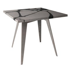 Outdoor Table in Lava Stone and Steel, Venturae v2, Filodifumo, Black Enamel