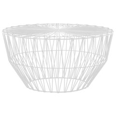 Outdoor Table Ottoman, the Drum Table by Bend Goods, White