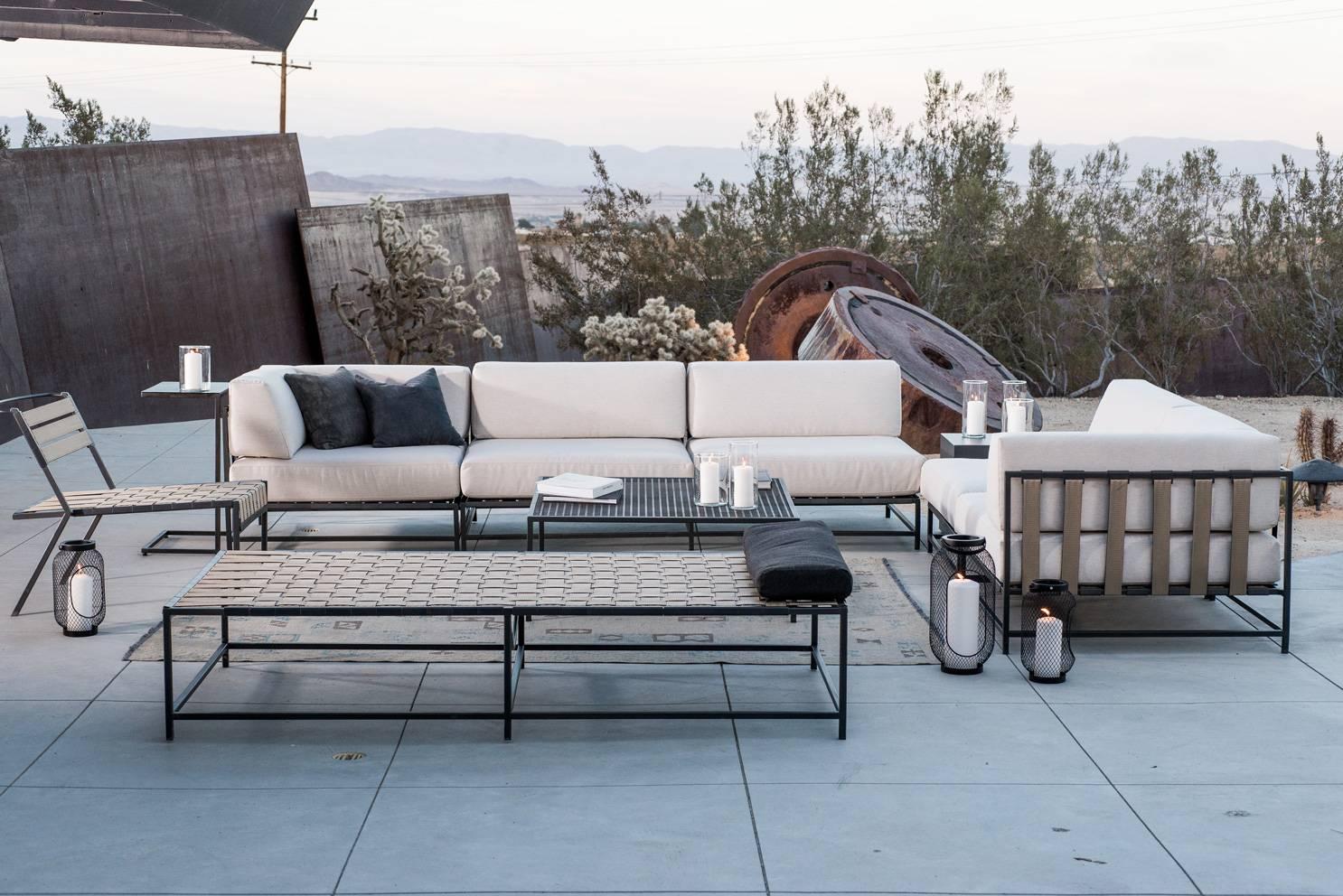 Contemporary Outdoor Tan and Charcoal Daybed