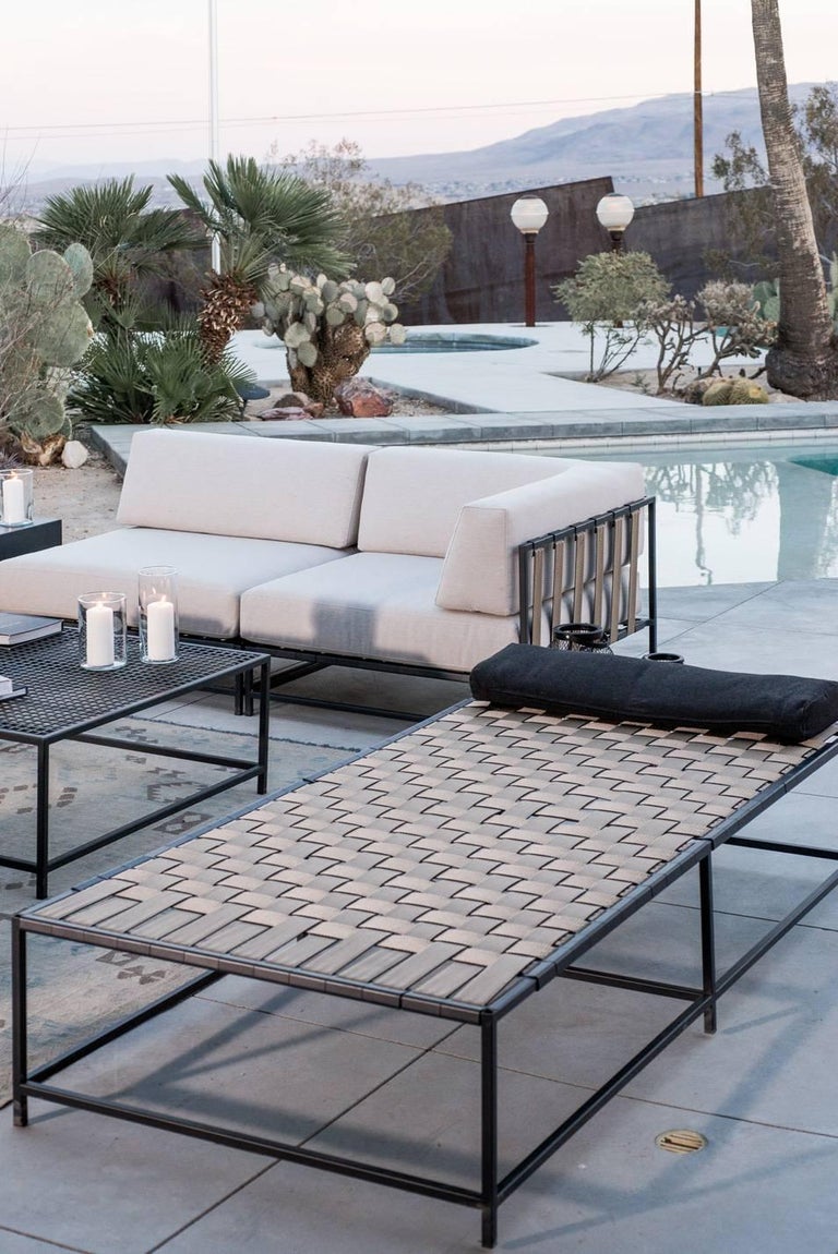 Outdoor Tan and Charcoal Daybed For Sale at 1stdibs
