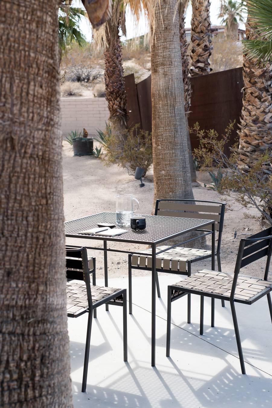Outdoor Tan and Charcoal Dining Chair For Sale 5