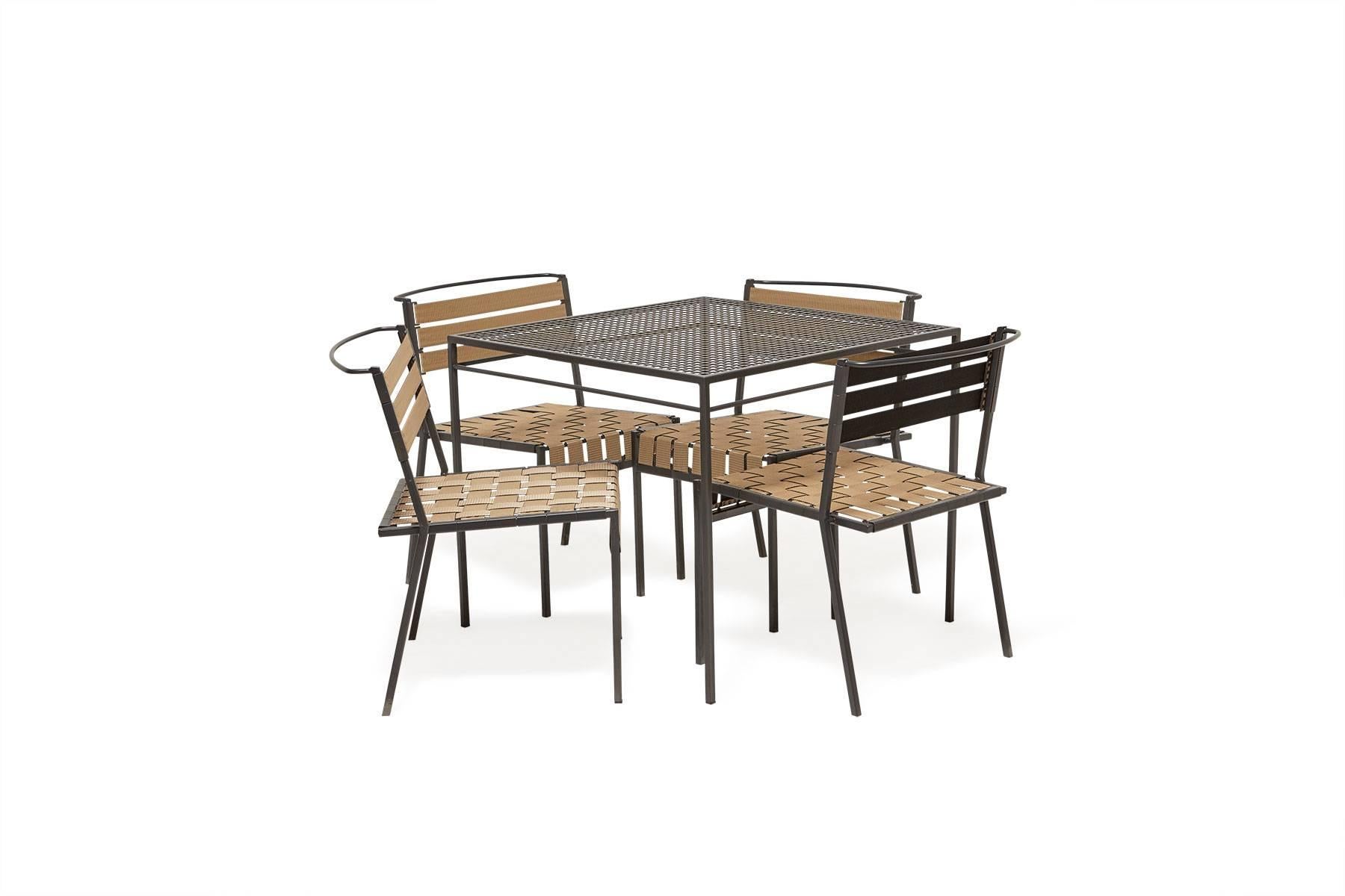 American Outdoor Charcoal Dining Table For Sale