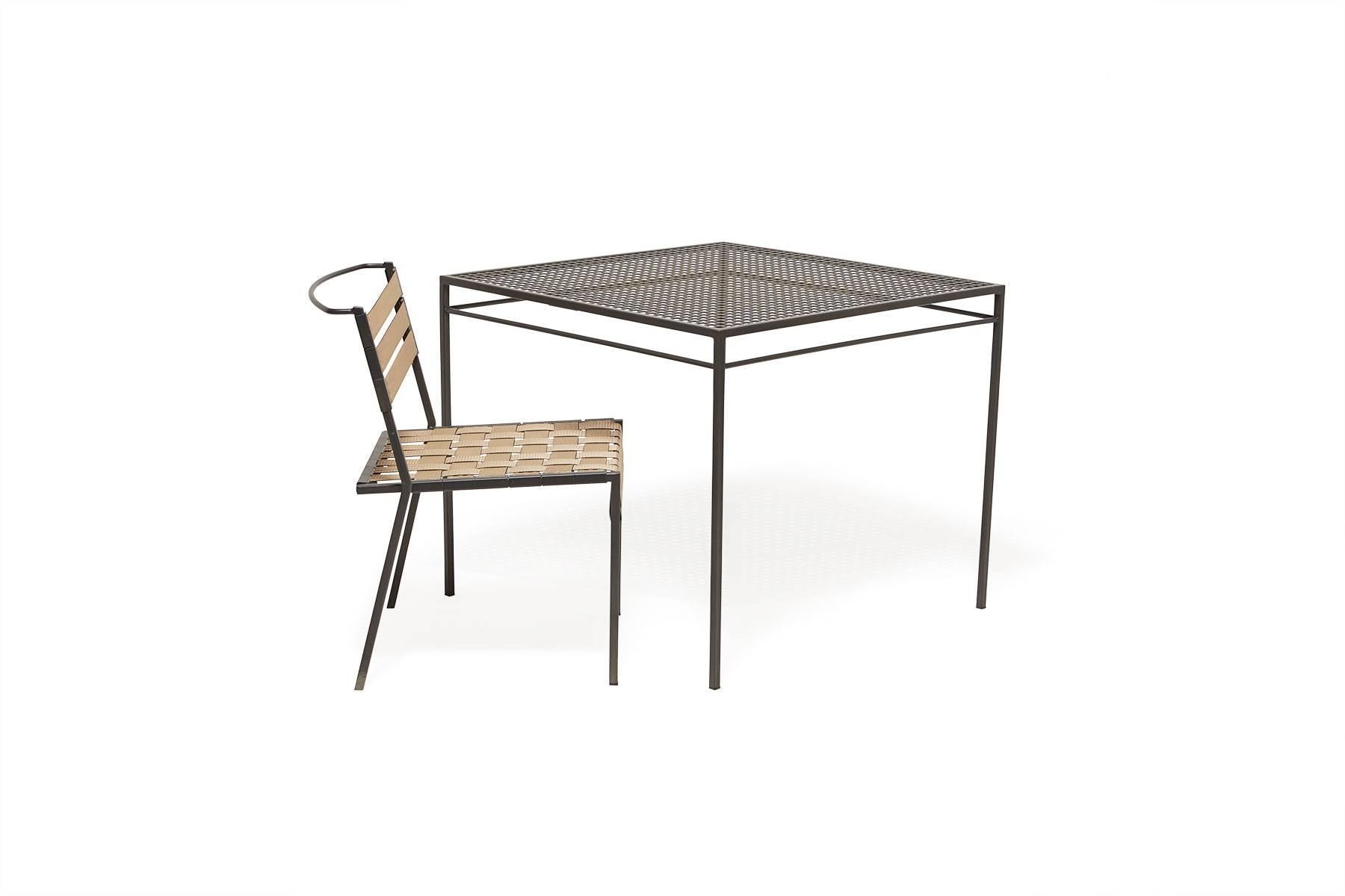 Powder-Coated Outdoor Charcoal Dining Table For Sale