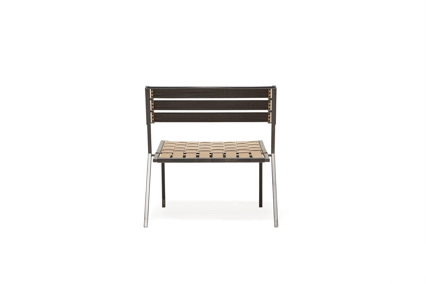 Modern Tan & Charcoal Outdoor Lounge Chair For Sale
