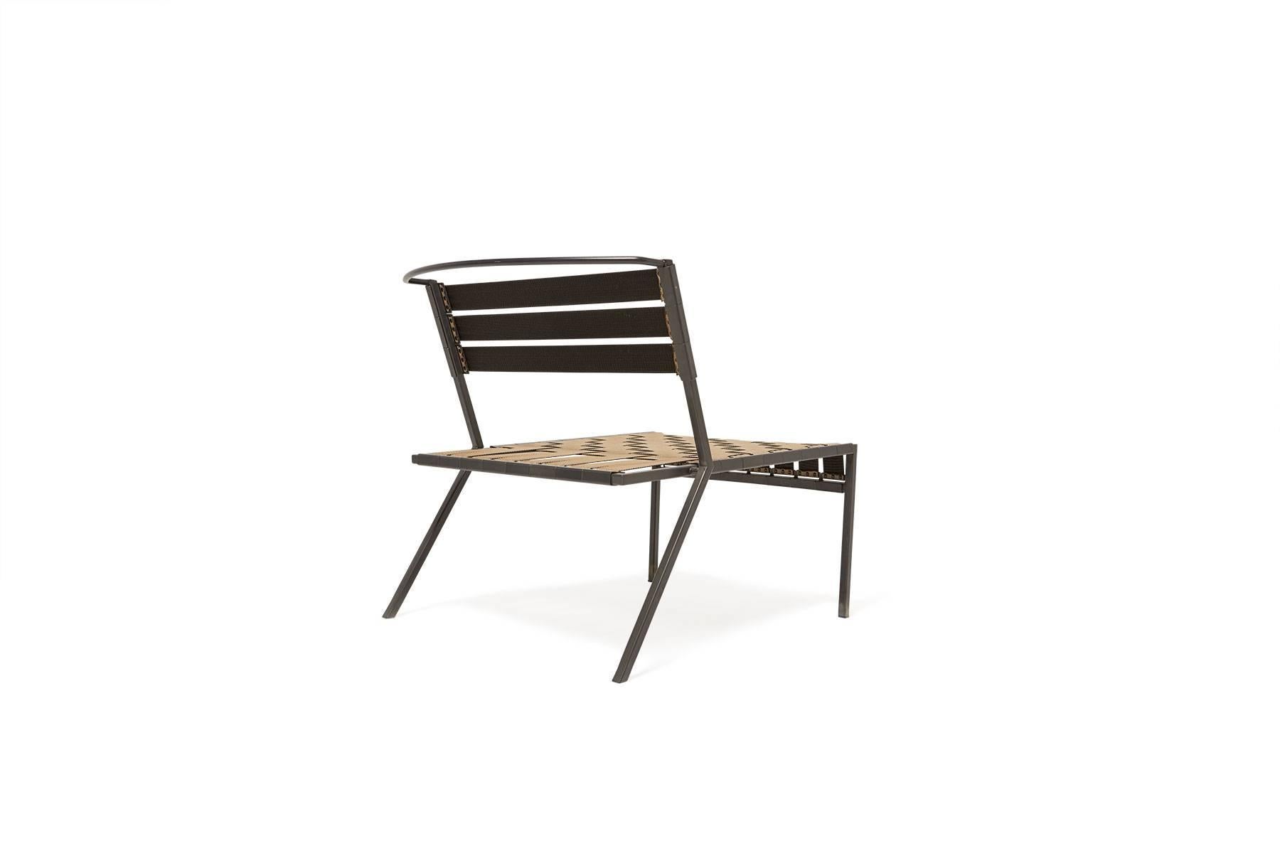 American Tan & Charcoal Outdoor Lounge Chair For Sale
