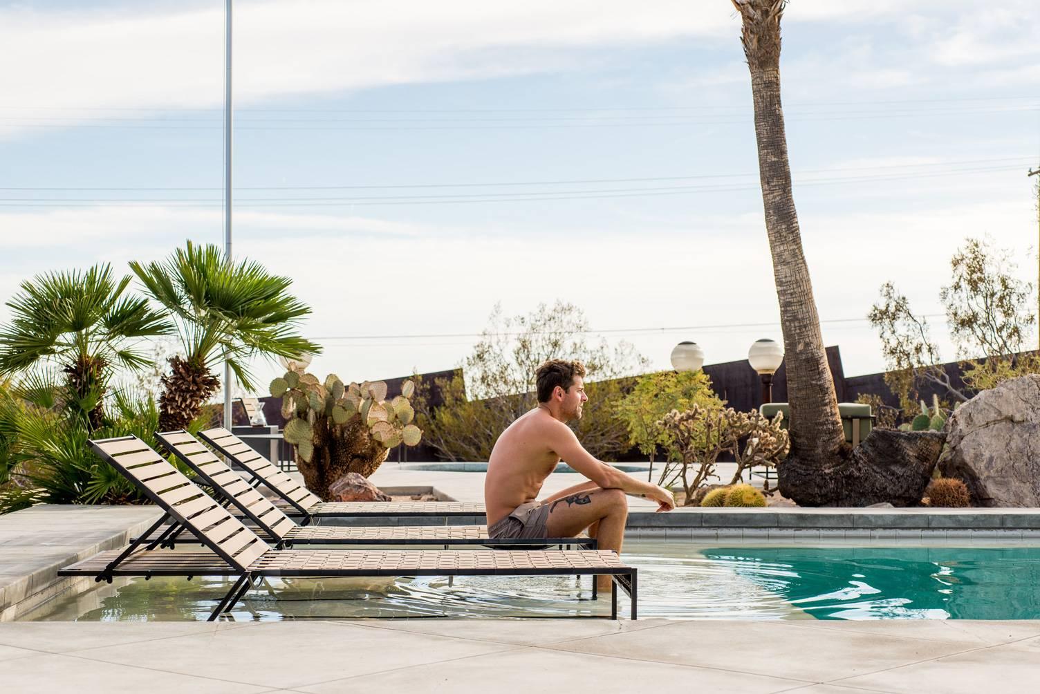 Chaise de piscine extérieure Tan et Charcoal en vente 10