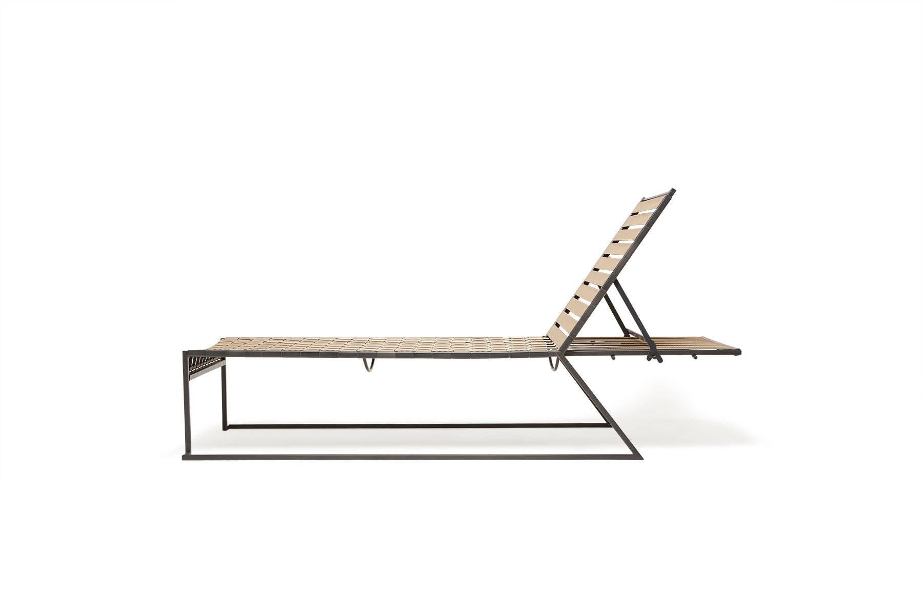 Américain Chaise de piscine extérieure Tan et Charcoal en vente