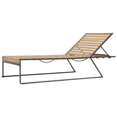 Outdoor Tan and Charcoal Pool Chaise