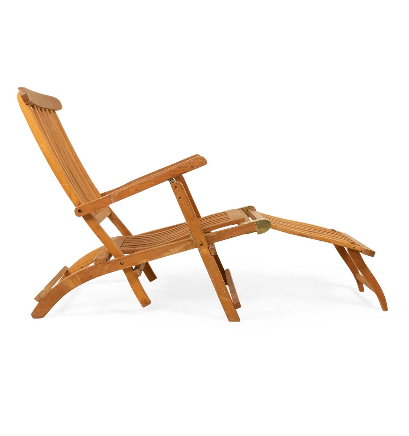 Outdoor Teak Folding Deck Chairs For Sale 3