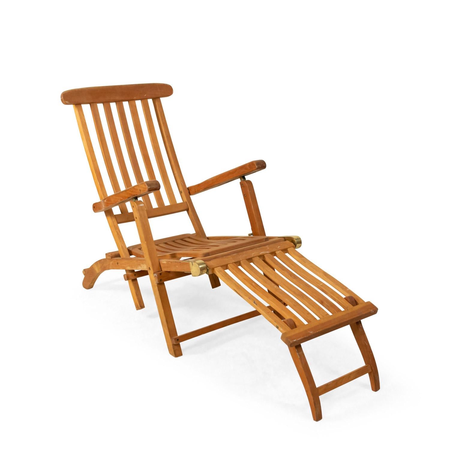 Outdoor Teak Folding Deck Chairs For Sale 4